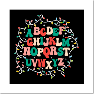 Alphabet Christmas Lights Groovy Alphabet Xmas Boys Girls Posters and Art